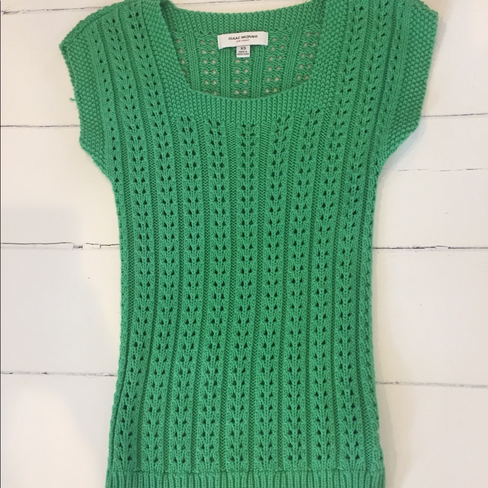 Green woven top